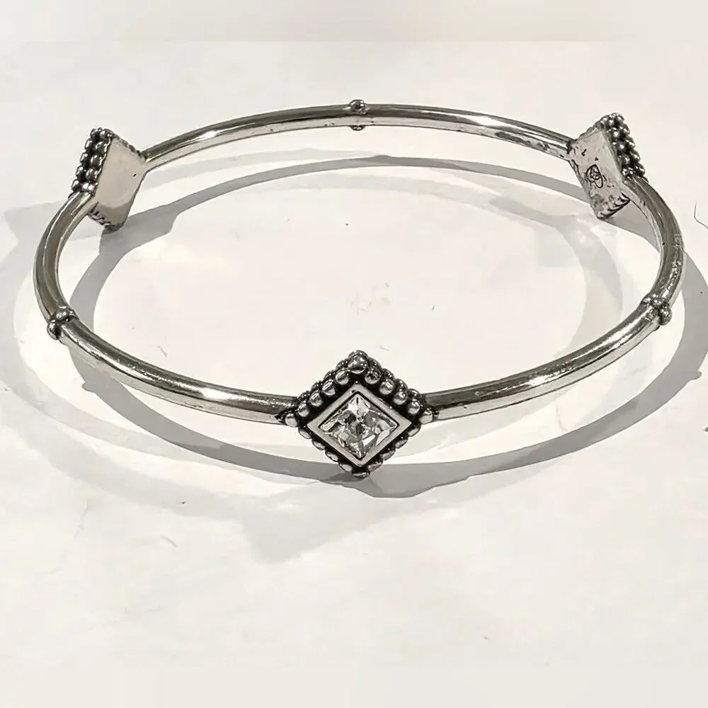Brighton Twinkle Silver Bangle with Swarovski Crystal Accents